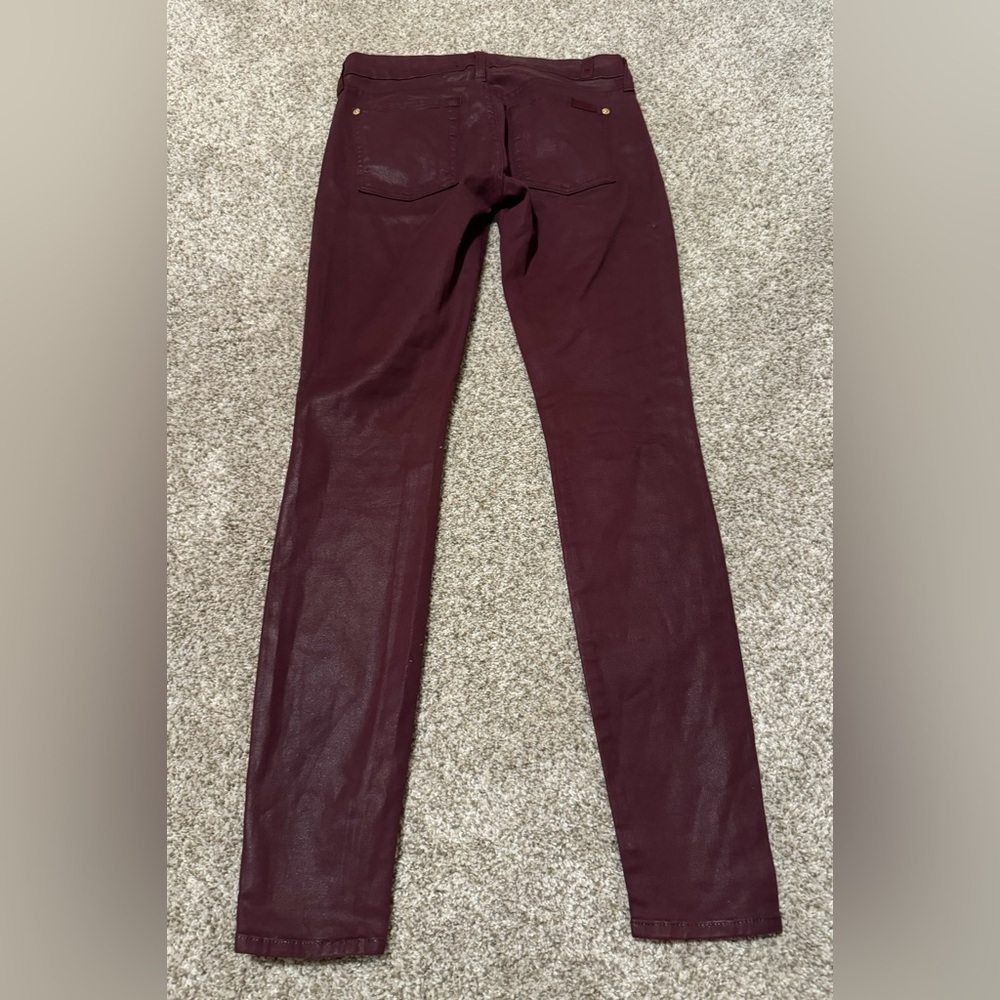 7 For All Mankind The Skinny Coated Jeans | Size 27 | Coated Ruby Rust - Picture 4 of 10
